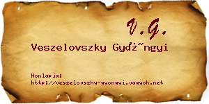 Veszelovszky Gyöngyi névjegykártya
